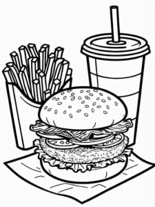 Desenho de Hamburguer Desenho Colorir Imprimir 06