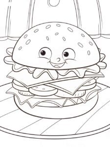 Desenho de Hamburguer Desenho Colorir Imprimir 07