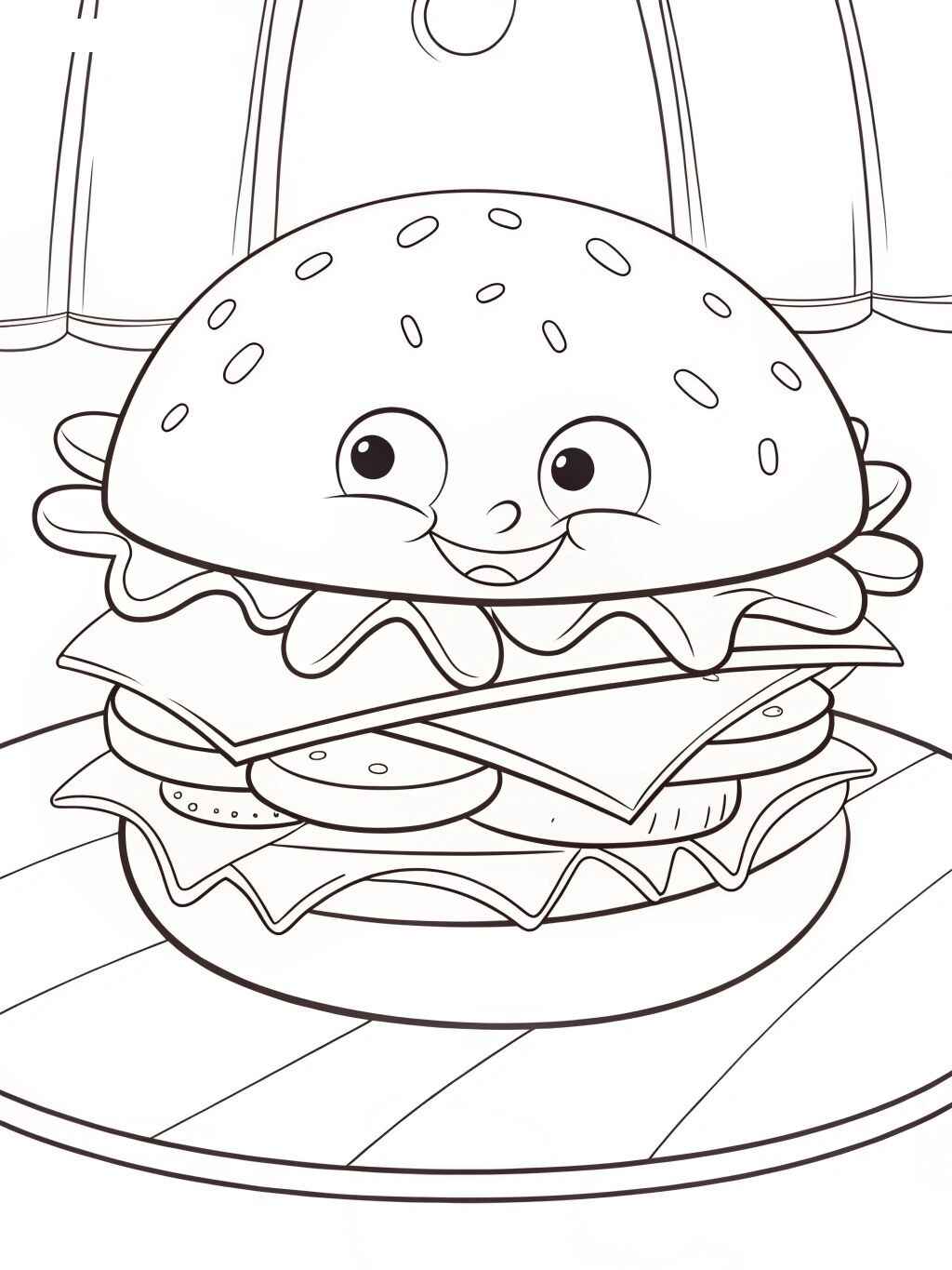 Desenho de Hamburguer Desenho Colorir Imprimir 07