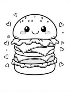 Desenho de Hamburguer Desenho Colorir Imprimir 09