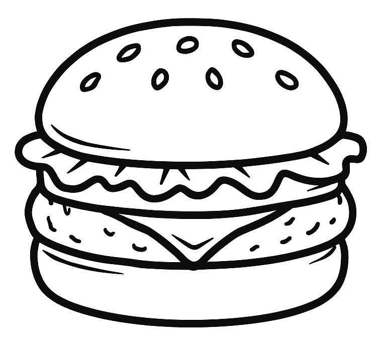 Desenho de Hamburguer Desenho Colorir Imprimir 10