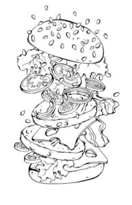 Desenho de Hamburguer Desenho Colorir Imprimir 11