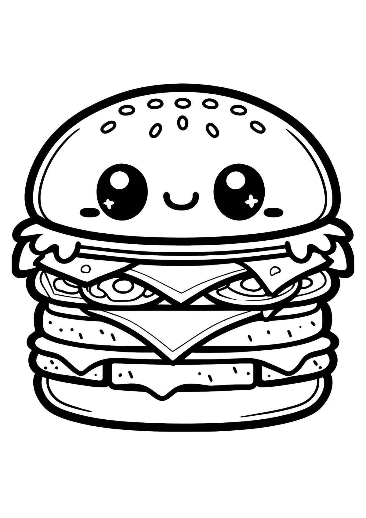 Desenho de Hamburguer Desenho Colorir Imprimir 12