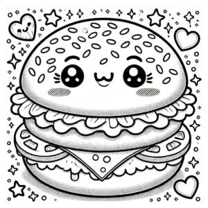 Desenho de Hamburguer Desenho Colorir Imprimir 14