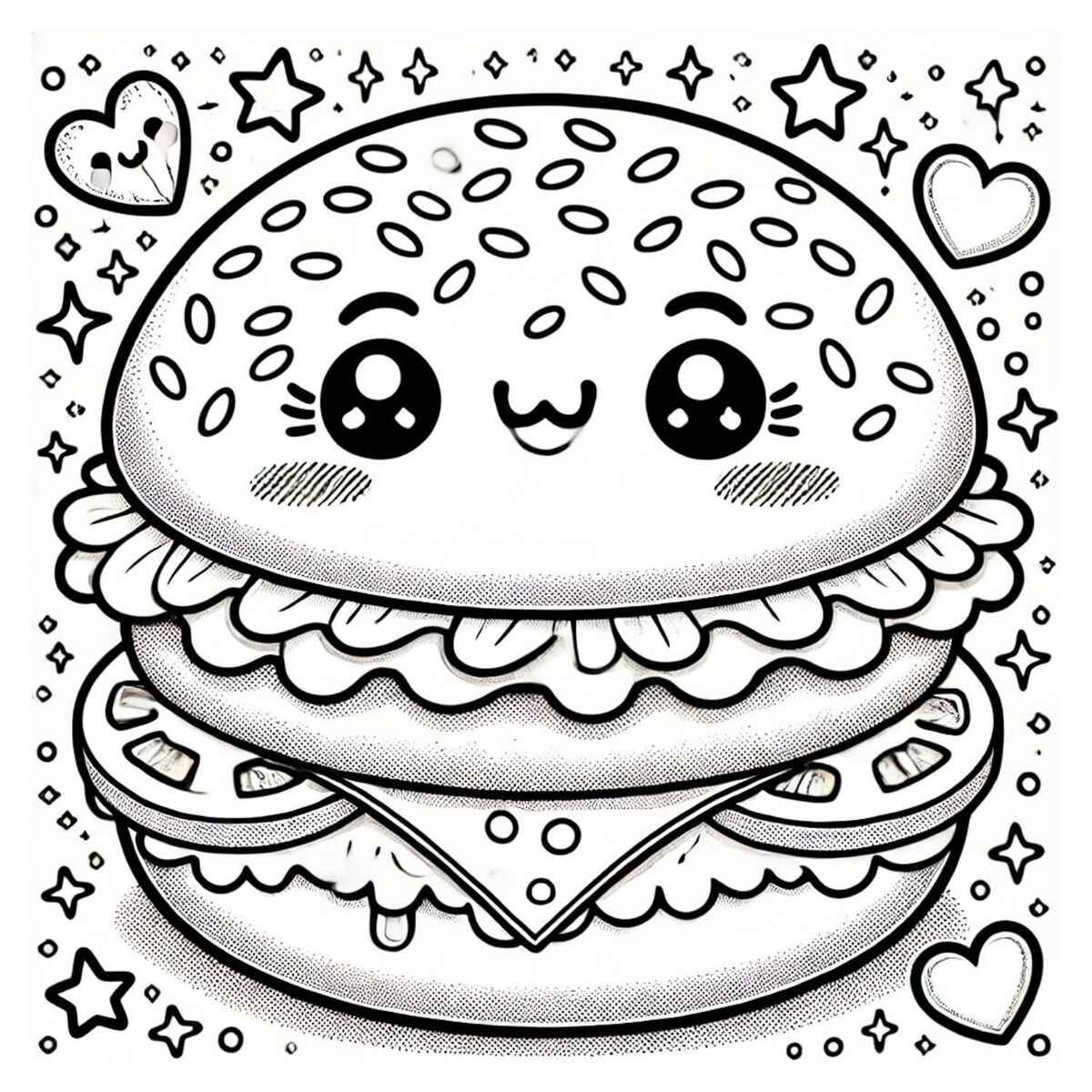 Desenho de Hamburguer Desenho Colorir Imprimir 14
