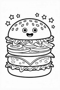 Desenho de Hamburguer Desenho Colorir Imprimir 15