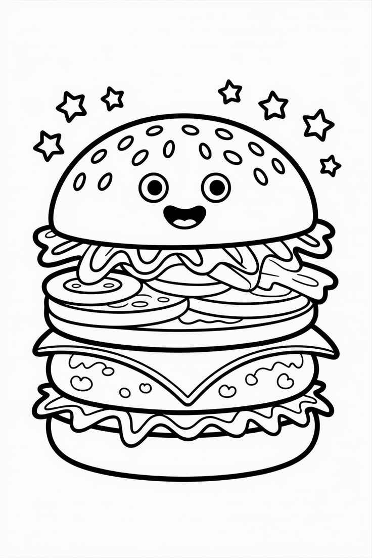 Desenho de Hamburguer Desenho Colorir Imprimir 15