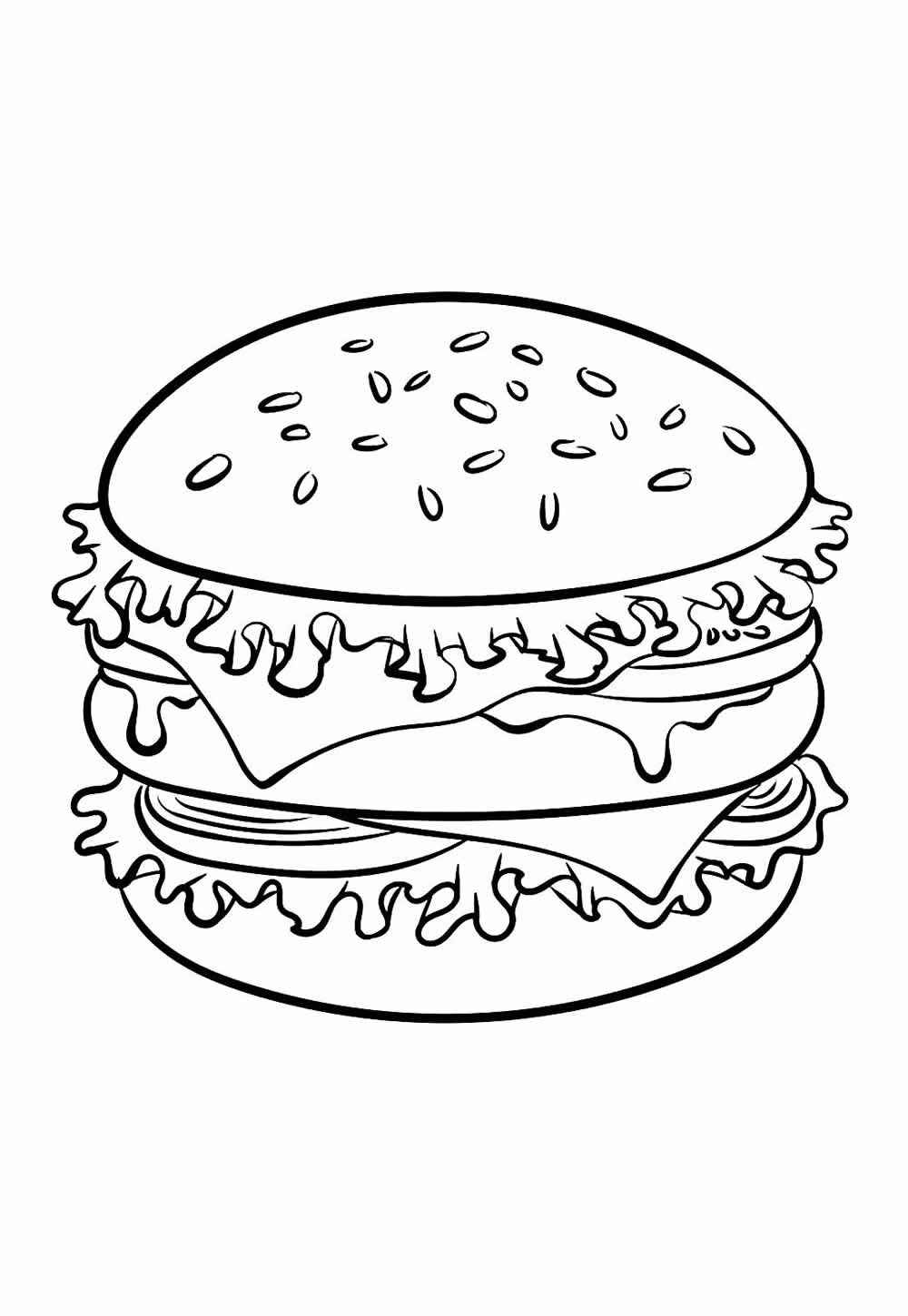 Desenho de Hamburguer Desenho Colorir Imprimir 16