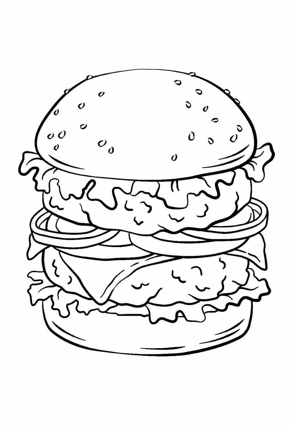 Desenho de Hamburguer Desenho Colorir Imprimir 17