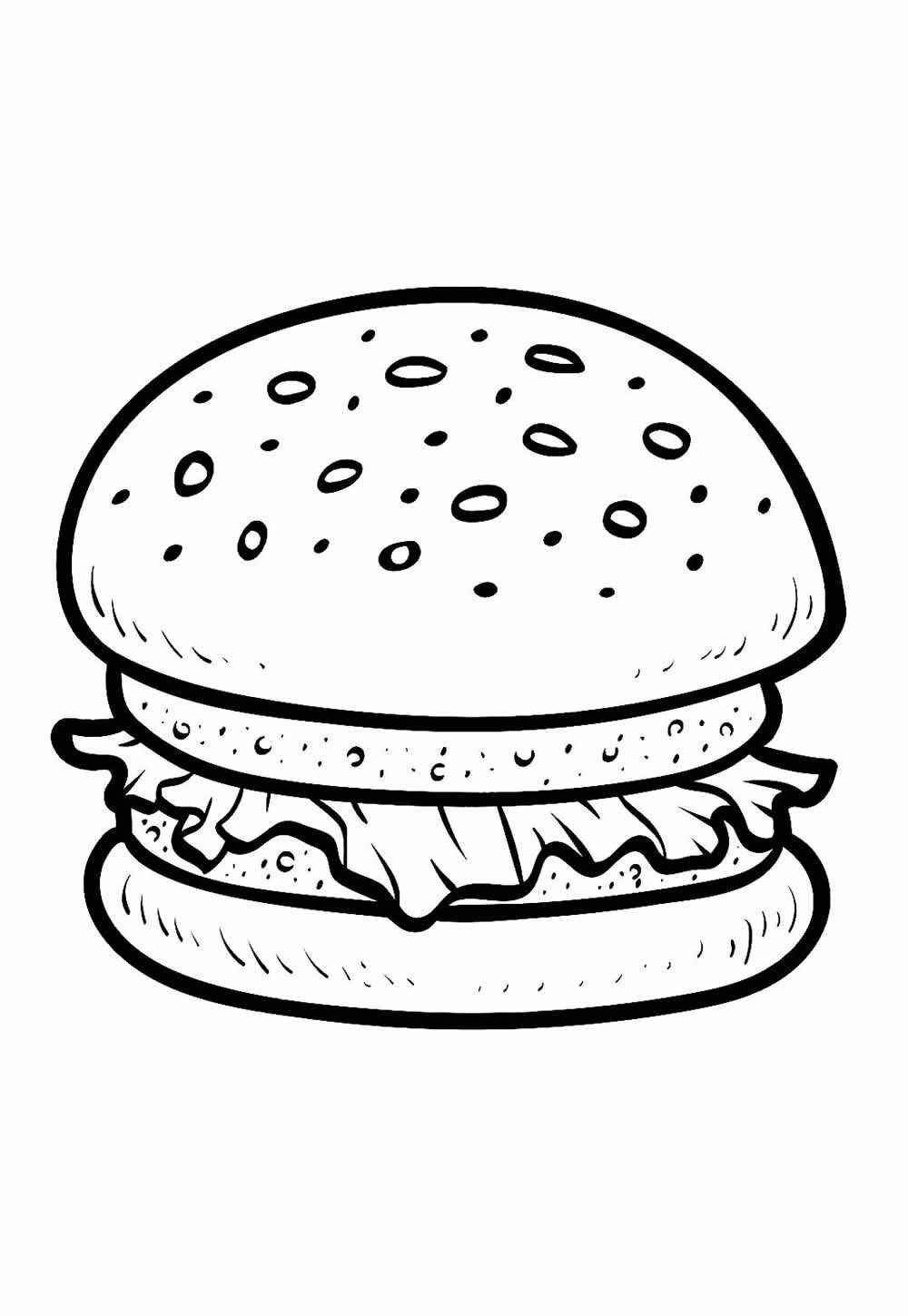 Desenho de Hamburguer Desenho Colorir Imprimir 18