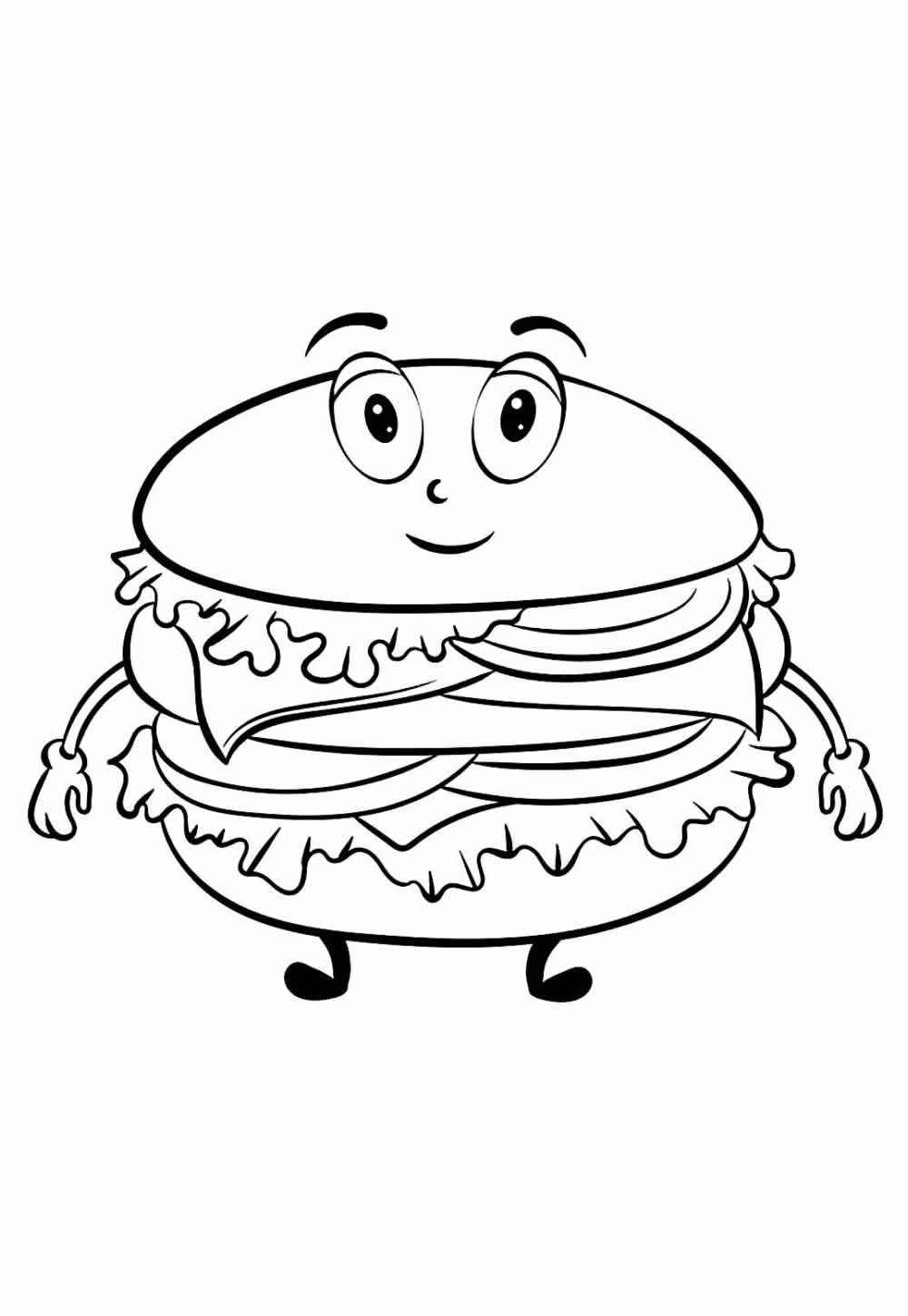 Desenho de Hamburguer Desenho Colorir Imprimir 19
