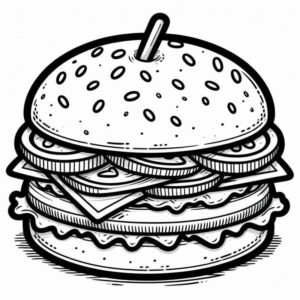 Desenho de Hamburguer Desenho Colorir Imprimir 21