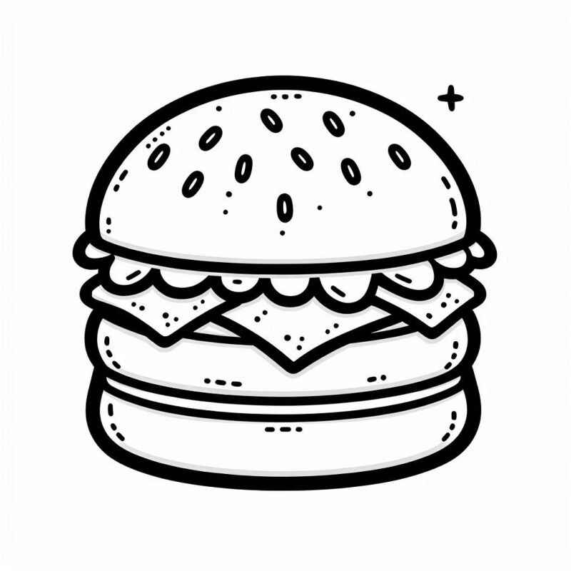 Desenho de Hamburguer Desenho Colorir Imprimir 24
