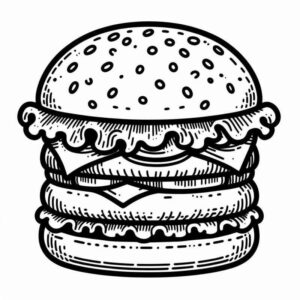 Desenho de Hamburguer Desenho Colorir Imprimir 25