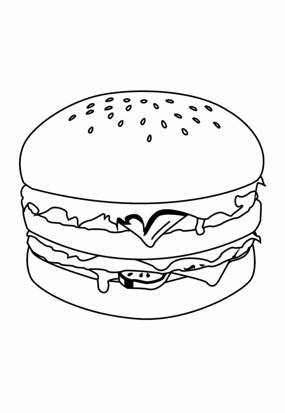 Desenho de Hamburguer Desenho Colorir Imprimir 26