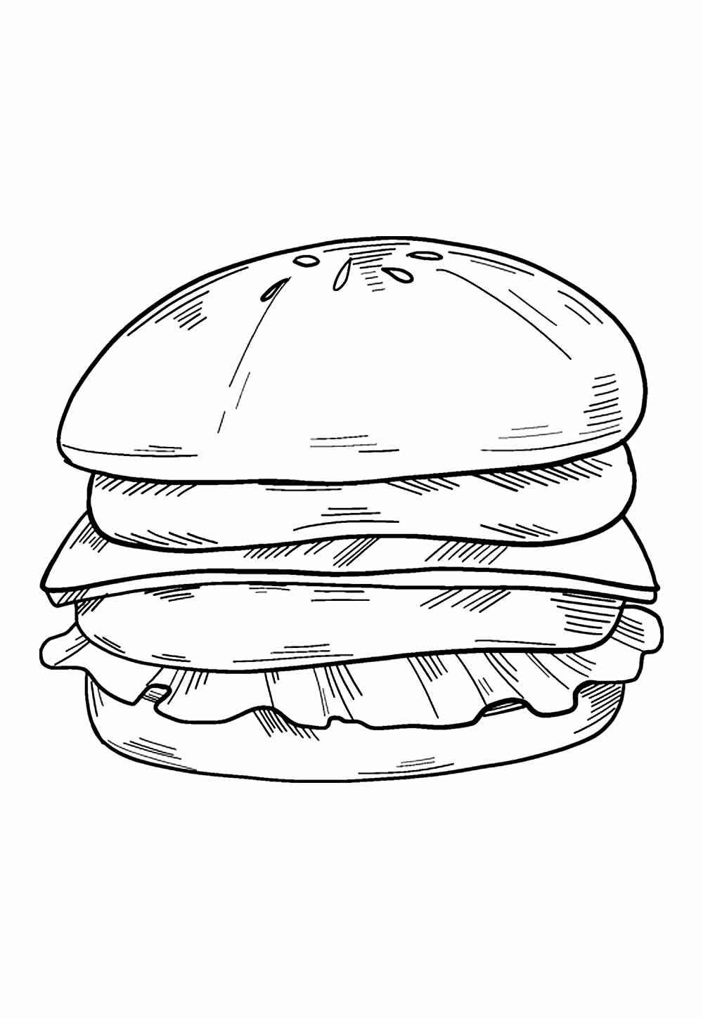Desenho de Hamburguer Desenho Colorir Imprimir 29