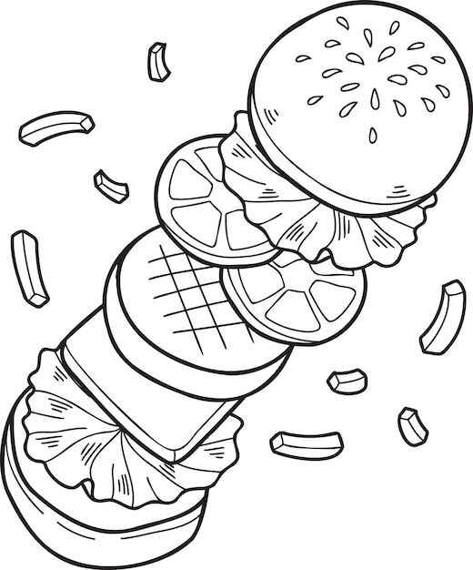 Desenho de Hamburguer Desenho Colorir Imprimir 31