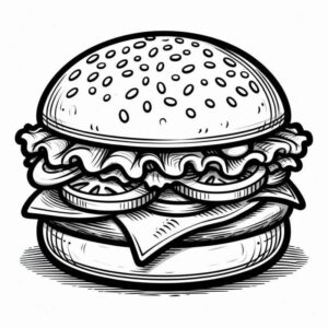 Desenho de Hamburguer Desenho Colorir Imprimir 32