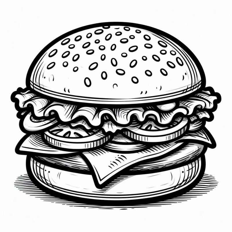 Desenho de Hamburguer Desenho Colorir Imprimir 32