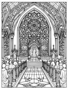 Desenho de Igreja Desenho Colorir Imprimir 006