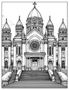 Desenho de Igreja Desenho Colorir Imprimir 007