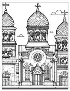 Desenho de Igreja Desenho Colorir Imprimir 009