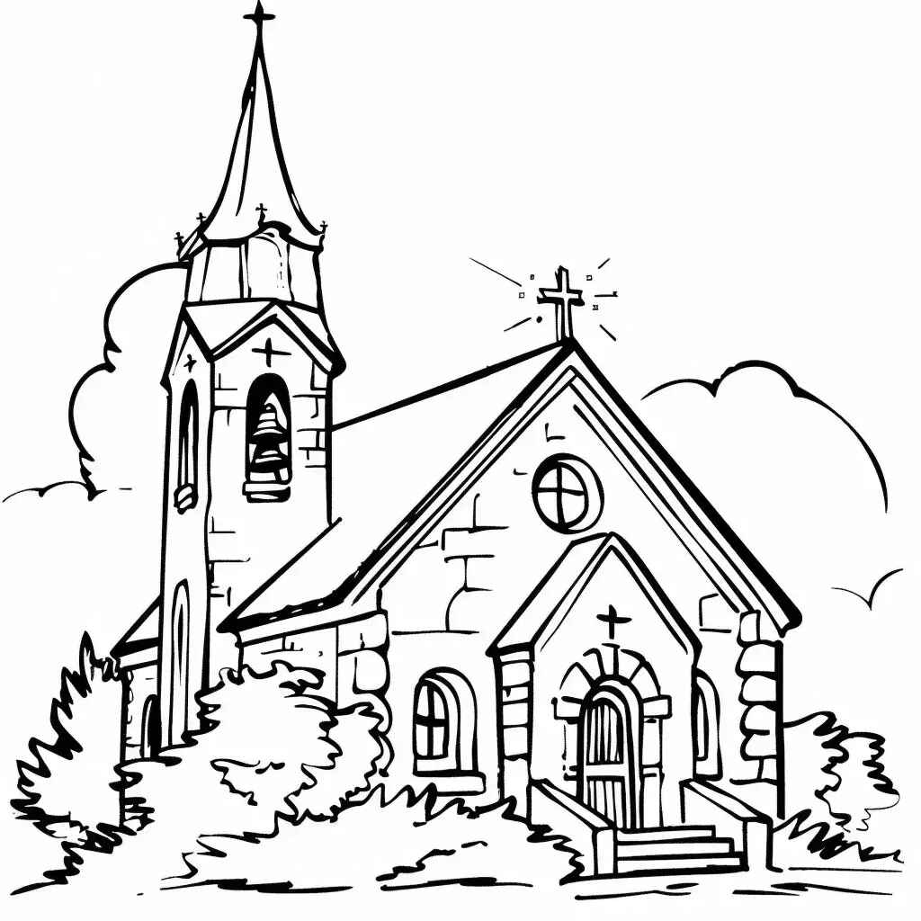 Desenho de Igreja Desenho Colorir Imprimir 010