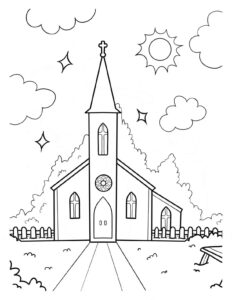 Desenho de Igreja Desenho Colorir Imprimir 012
