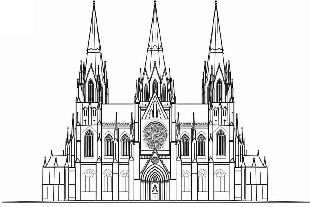 Desenho de Igreja Desenho Colorir Imprimir 020