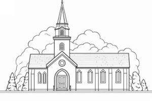 Desenho de Igreja Desenho Colorir Imprimir 022