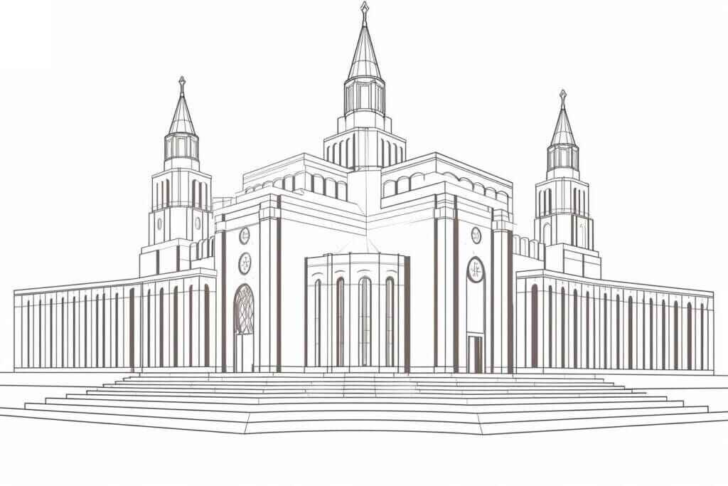 Desenho de Igreja Desenho Colorir Imprimir 024