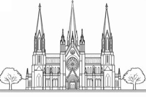 Desenho de Igreja Desenho Colorir Imprimir 025