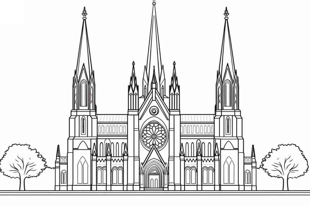 Desenho de Igreja Desenho Colorir Imprimir 025