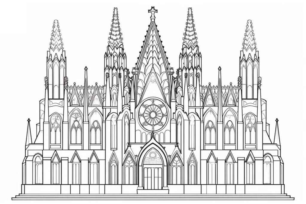 Desenho de Igreja Desenho Colorir Imprimir 027