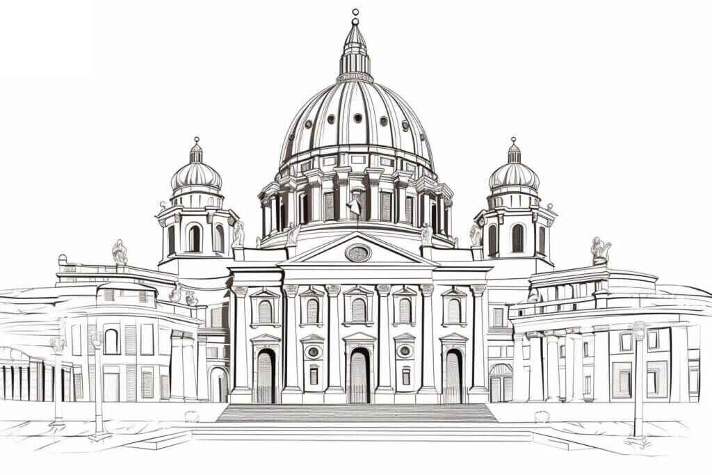 Desenho de Igreja Desenho Colorir Imprimir 029