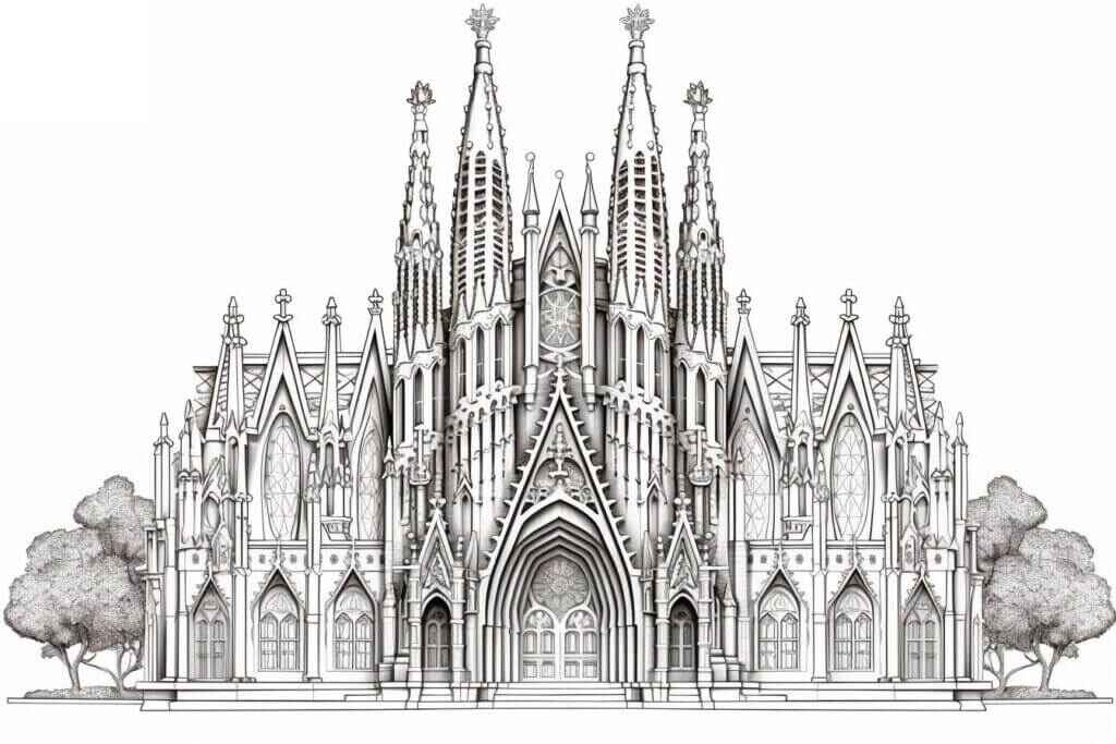 Desenho de Igreja Desenho Colorir Imprimir 031