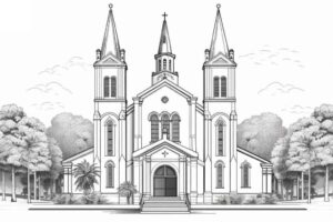 Desenho de Igreja Desenho Colorir Imprimir 032