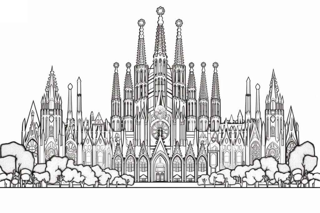 Desenho de Igreja Desenho Colorir Imprimir 034