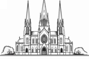 Desenho de Igreja Desenho Colorir Imprimir 036