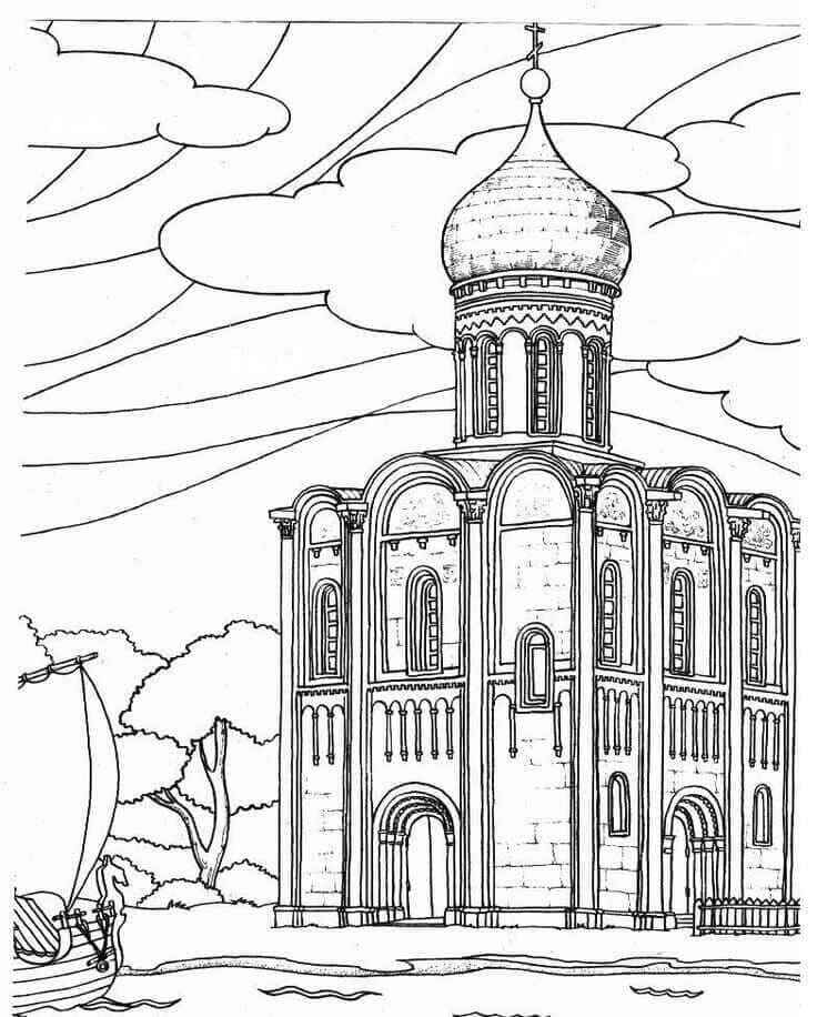 Desenho de Igreja Desenho Colorir Imprimir 038