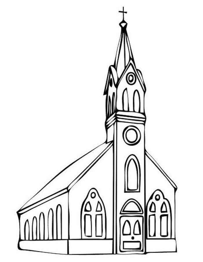 Desenho de Igreja Desenho Colorir Imprimir 039