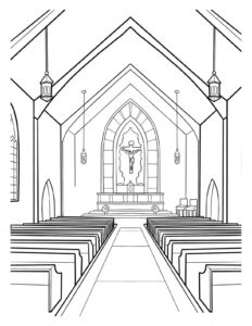 Desenho de Igreja Desenho Colorir Imprimir 050