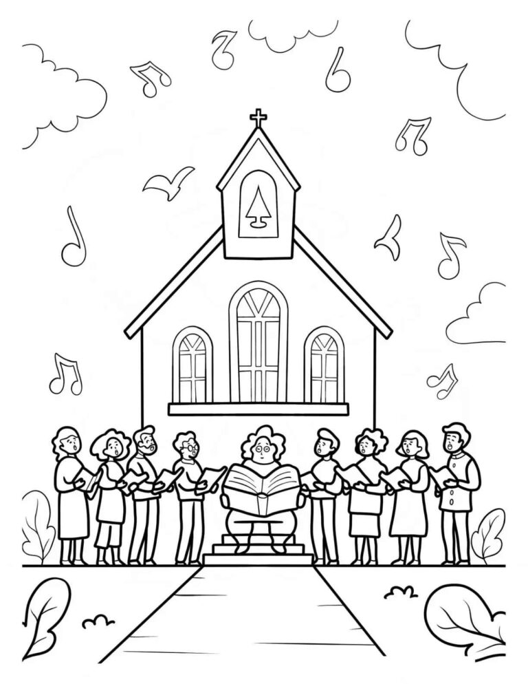 Desenhos de Igreja para Imprimir e Colorir
