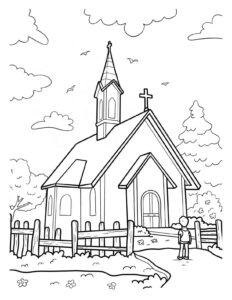 Desenho de Igreja Desenho Colorir Imprimir 057