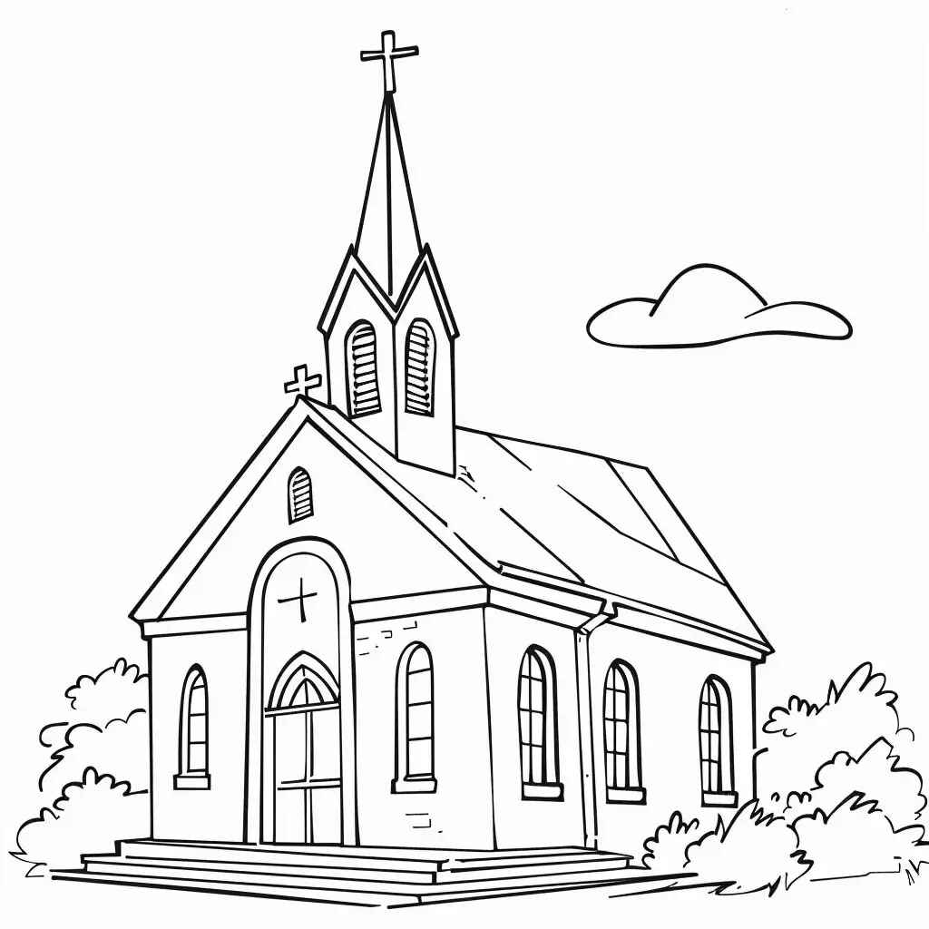 Desenho de Igreja Desenho Colorir Imprimir 062