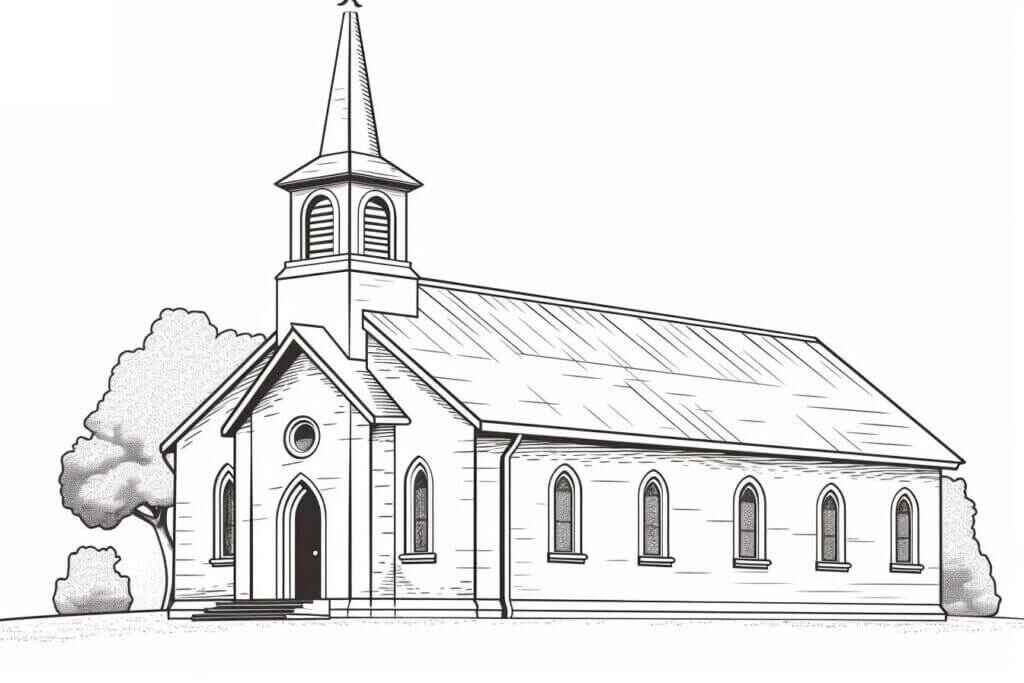 Desenho de Igreja Desenho Colorir Imprimir 074
