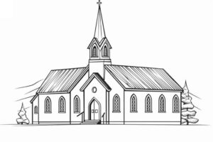 Desenho de Igreja Desenho Colorir Imprimir 076