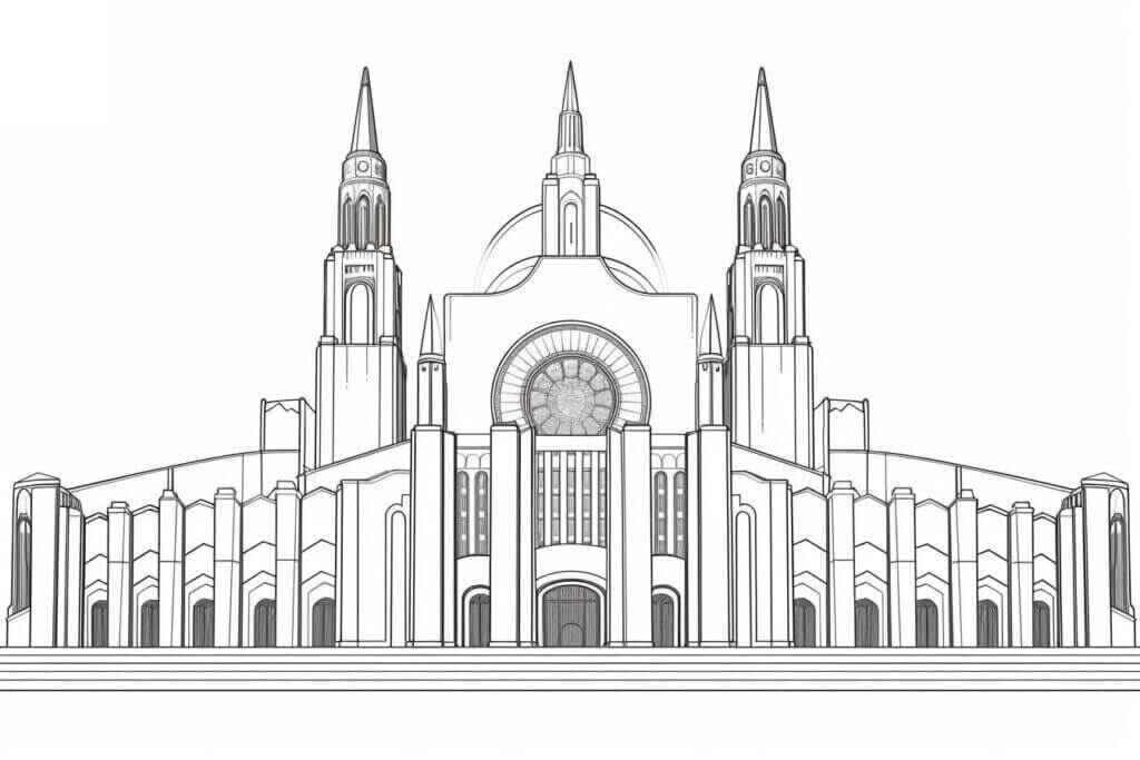 Desenho de Igreja Desenho Colorir Imprimir 077