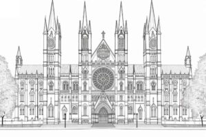 Desenho de Igreja Desenho Colorir Imprimir 078