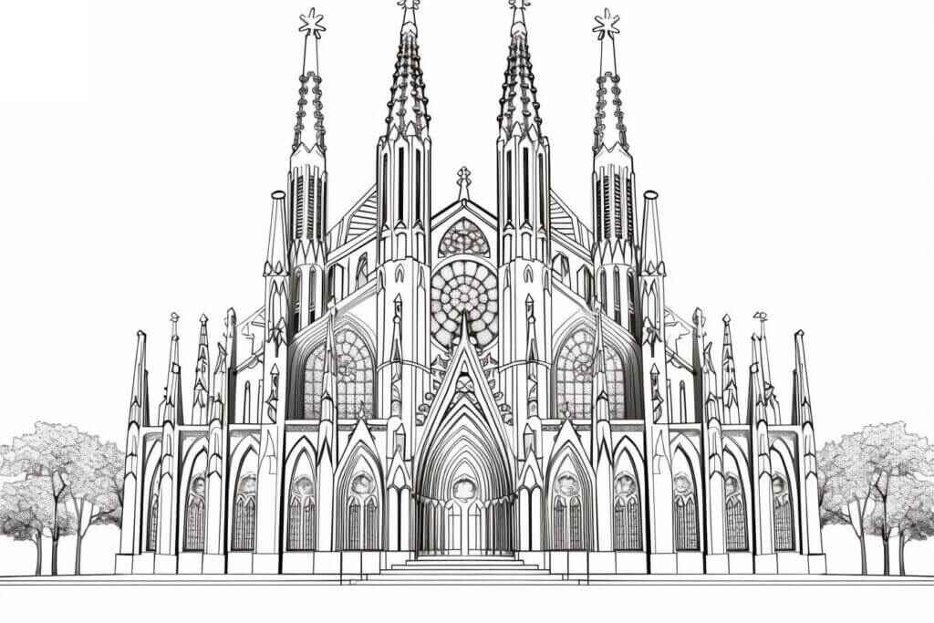 Desenho de Igreja Desenho Colorir Imprimir 080